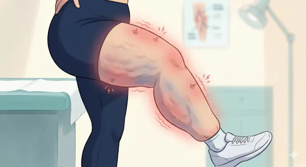 Ilustración de dolor en las piernas